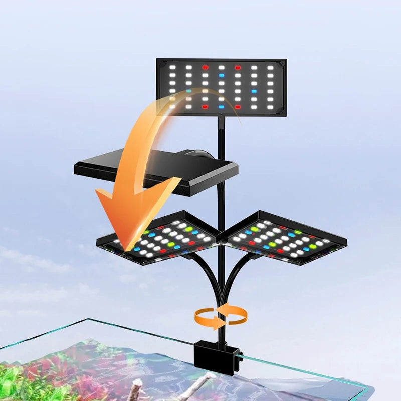 USB Aquarium LED Light Full Spectrum Aquatic Plant Grow Lamp Fish Tank Adjustable Brightness Dimmable Timed 360ยฐ rotatable Light
