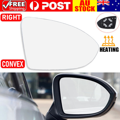 Driver Side Right Mirror Glass Compatible with VW GOLF MK7 MK7.5 2013-2018 Heated Back Base