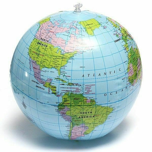 Inflatable World Globe Earth 38cm Teaching Geography Map Beach Ball Kids Toy