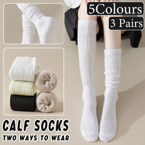3Pairs Warm Calf Sock Stack Stockings Winter Fall Over Knee High Thick Socks Set