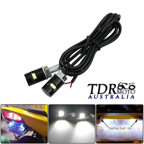 2 x LED License Number Plate Light Screw Bolt Bulbs SMD For Car Motorcycle WHITE