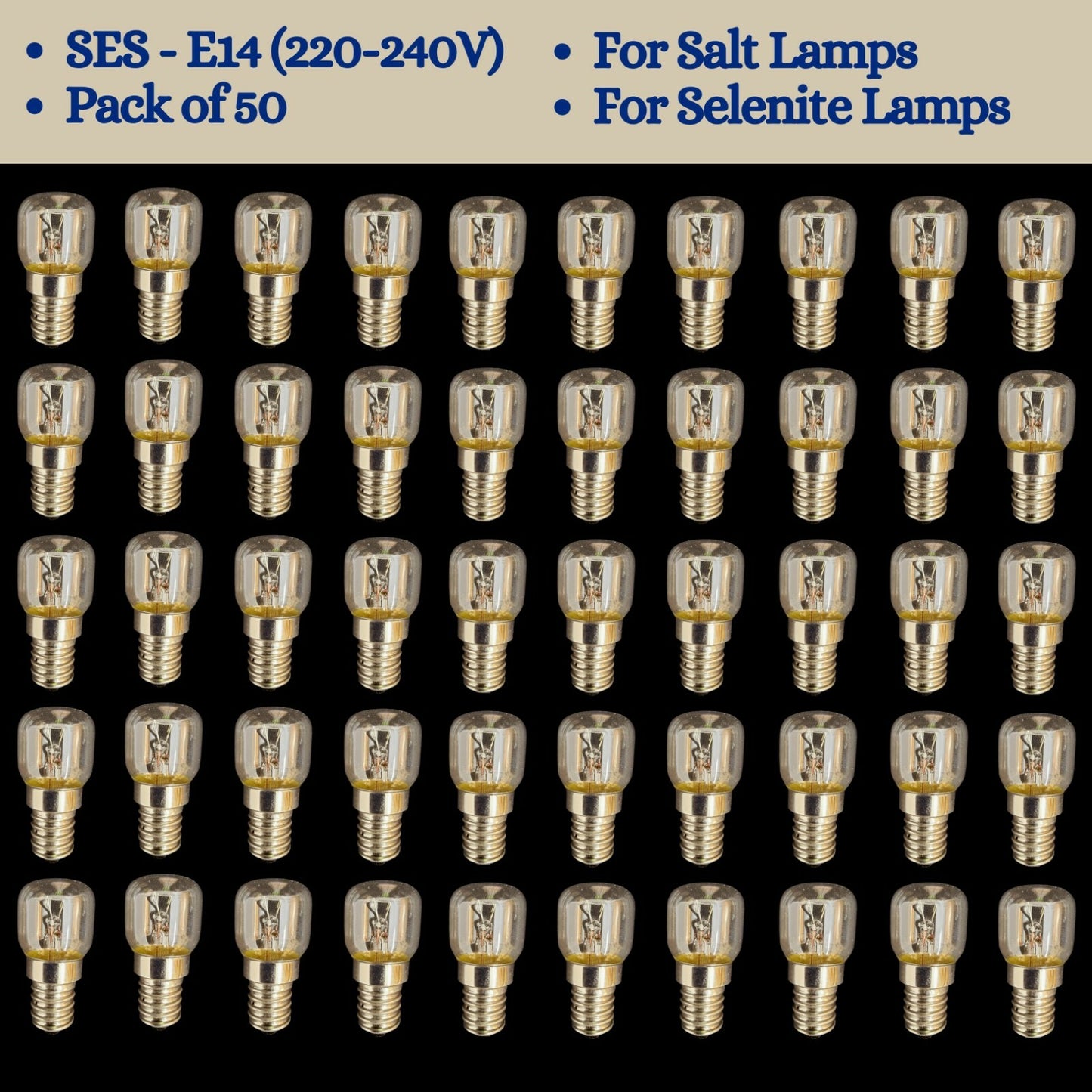 Light Bulbs for Salt Lamps and Selenite Lamps 7W, 15W, 25W - SES E14 (220-240V)
