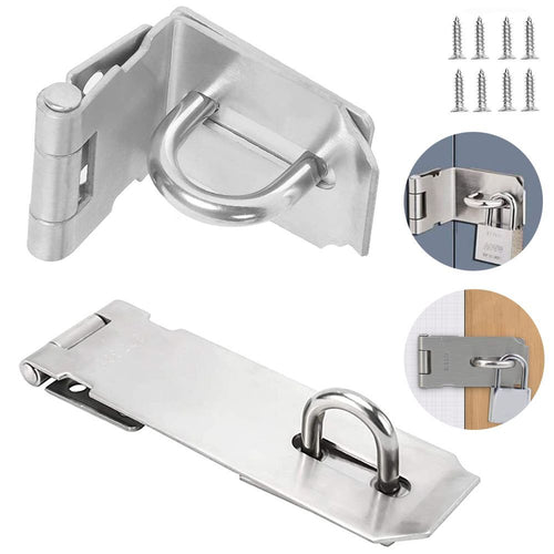 Household Stainless Steel Gate Bolt Door Clasp Lock Padlock Hasp Shed Latch