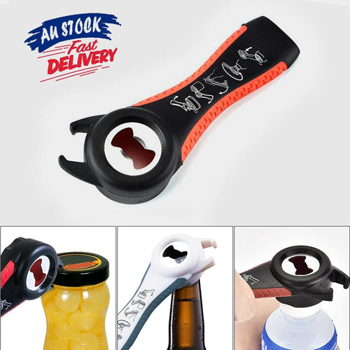 Multi-Use Bottle Opener Non Slip Screw Beer Can Jar Lid Top Remover Kitchen Tool