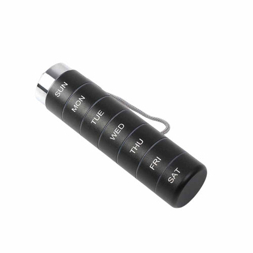 7 Day Pill Organizer Waterproof Travel Pill Box Large Capacity Aluminum Alloy Medicine Container Vitamins Fish Oil Supplements
