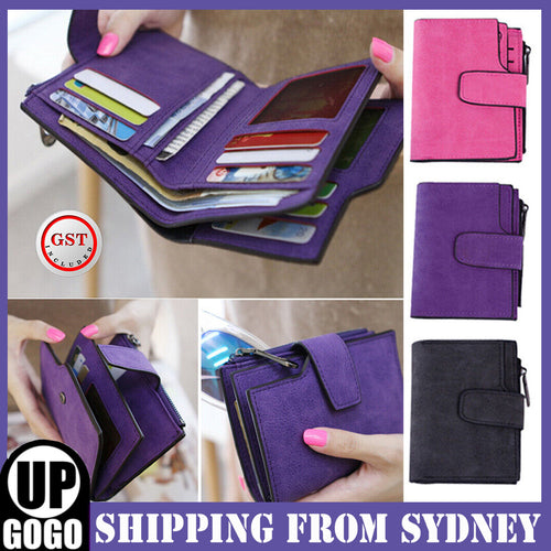Wallet Short Small Coin Purse Ladies Folding PU Leather for Women Card Holder AU