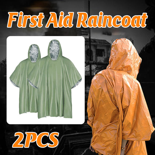 For First Aid Survival 2x Emergency Rain Poncho Waterproof Coat Warm Keeping AU