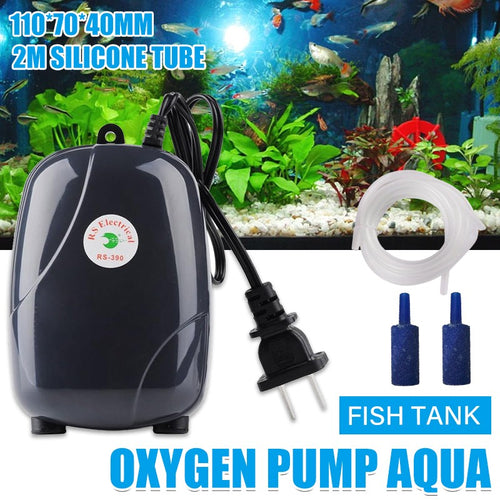 Aquarium Air Pump Quiet Fish Tank Oxygen Aerator Adjustable Airflow Aquarium AU
