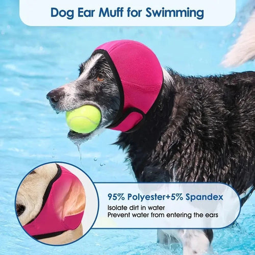 Waterproof Dog Ear Muffs Noise Reducing Calming Hood Adjustable Pet Cover