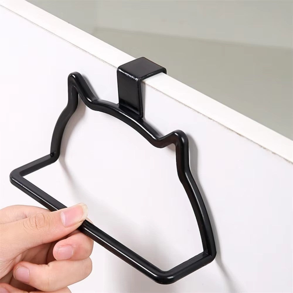 Punch-free Towel Rack Cat-Shaped Door Back Hook Home Organizer