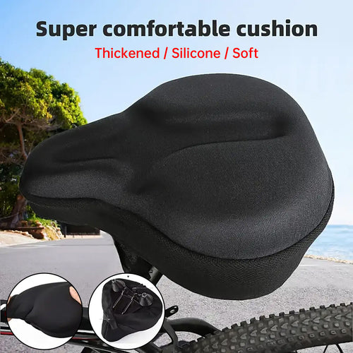 Soft Silicone Bicycle Seat Cover Thickened Comfortable Cushion Compatible with Mountain Bike