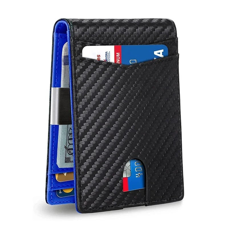 Wallet RFID Blocking Mens Slim Wallet with Money Clip Leather Wallet Anti-scan