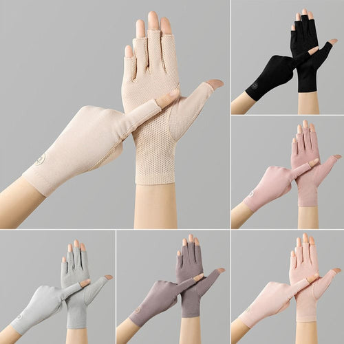 Thin Sun Protection Gloves Cotton Touch Screen Gloves Anti-UV Mittens Outdoor
