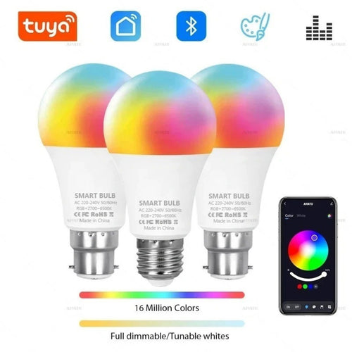15W Smart Light Bulb Globe E27 B22 WiFi Bluetooth RGB RGBW LED Lamp Alexa Google