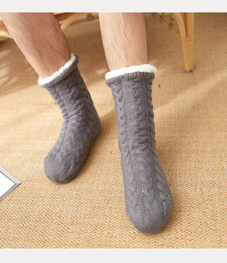 Extra Warm Thermal Winter Bed Socks Slippers Fluffy Anti-slip Thick Men 8-12