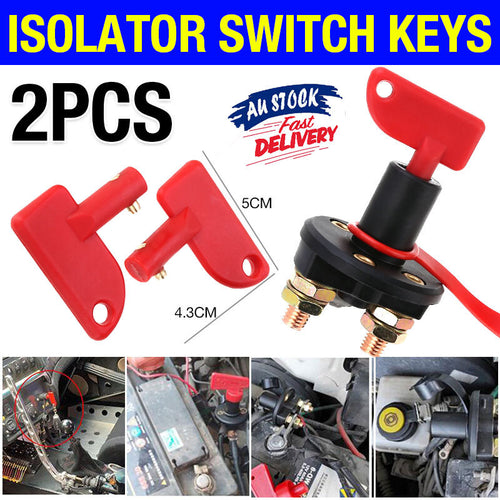 2PCS Battery Car Off Spare Switch Universal Key Cut Power Isolator Kill AU Stock