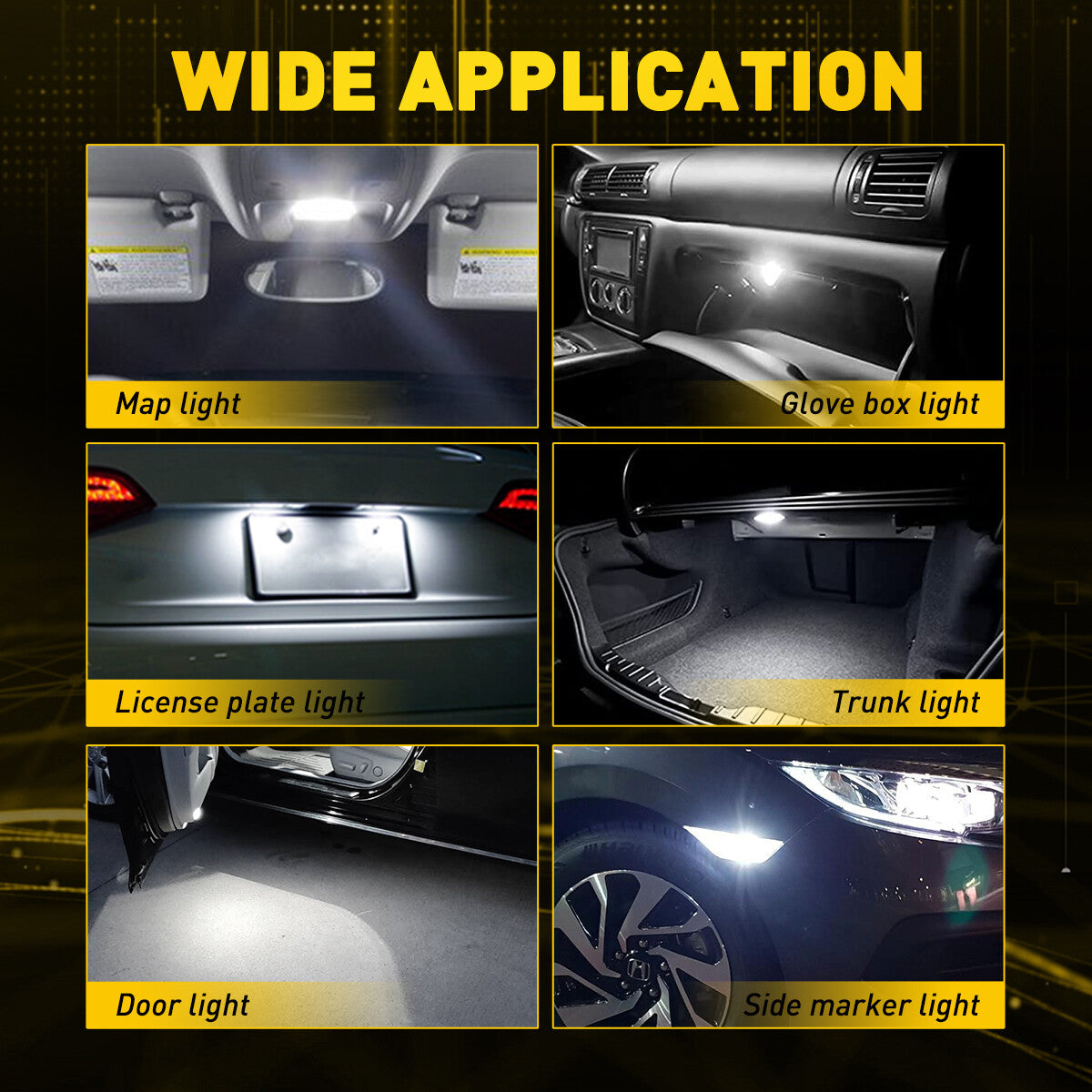 AUXITO 2X 31mm FESTOON CAR NEW LED INTERIOR LIGHT BULB DOME GLOBE CANBUS IP67