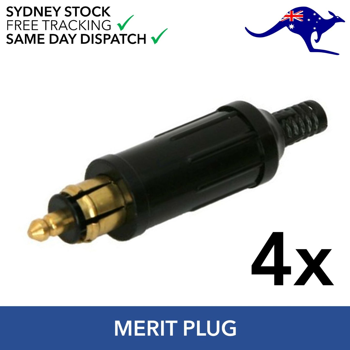 4 x Merit ( Hella) Cigarette Lighter Plug 12V 16A Euro Car DIN4165 SR