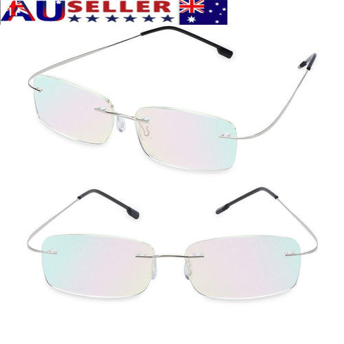 Rimless Memory Titanium Ultra-light Reading Glasses Presbyopic Eyeglasses