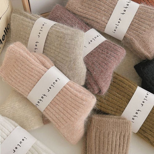 Cashmere Mid Tube Socks Thick Long Socks Winter Warm Velvet Socks For Women