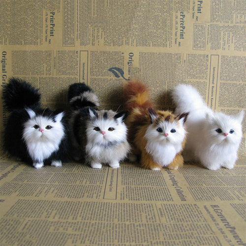 Simulation Plush Cat Toys Stuffed Kitten Doll Cat Model Plush Cat Toy Handicraft