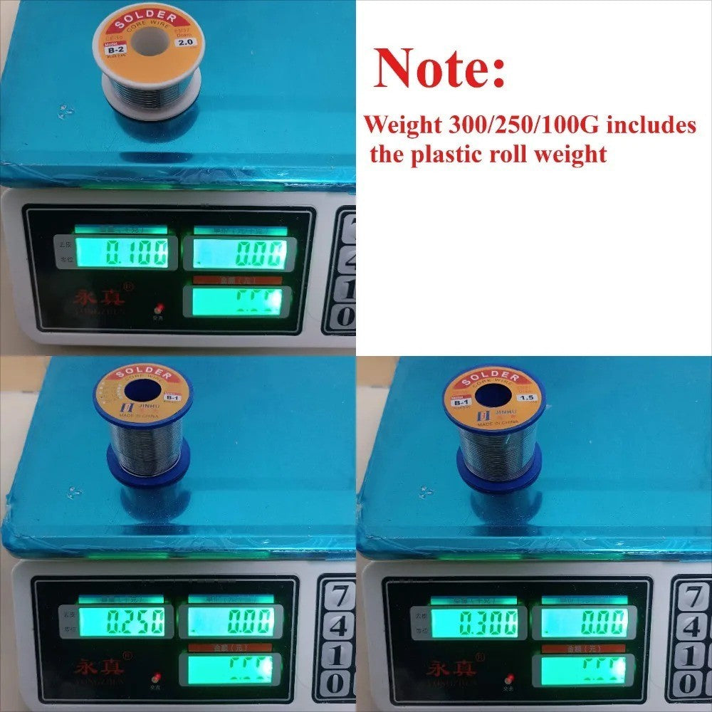 60/40 Tin lead Solder Wire Rosin Core Soldering Kit Tool 2% Flux Reel 0.5mm-2mm