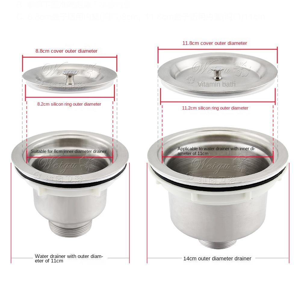 Bath Tub Sink Sink Stopper Stainless Steel Filter Plug 55-63mm Drain Hole