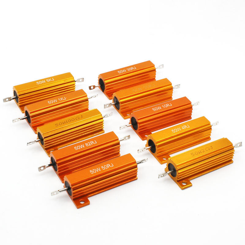 10/25/50W Watt Shell Power Aluminum Housed Case Wirewound Resistor 0.1-470 Ohm