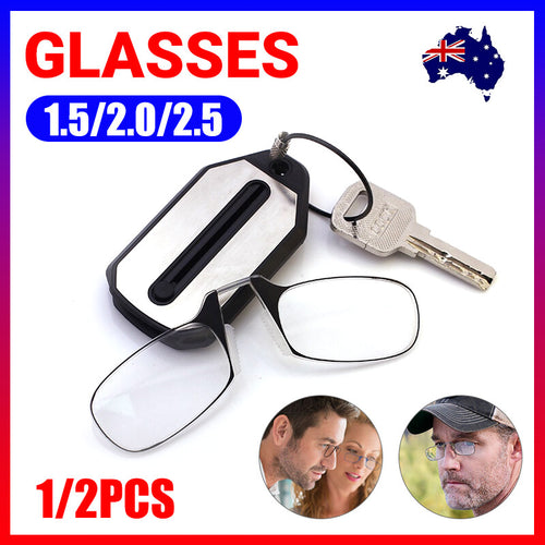 Thin Easy Carry Ultra Nose Clip Optics Presbyopic Ultralight Reading Glasses AU