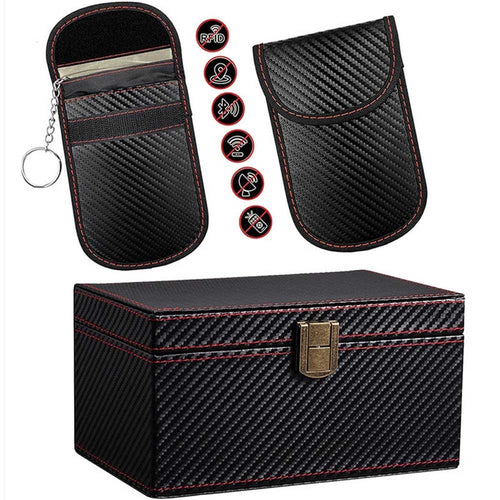 2 Pack Faraday Box with Faraday Pouch Keyless Entry Car Key Safe Protector