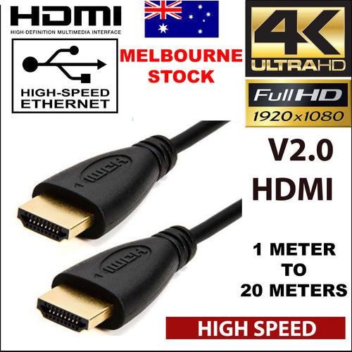 Ultra HD Premium HDMI Cable V2.0 3D High Speed Ethernet 1m 20m Gold Plated