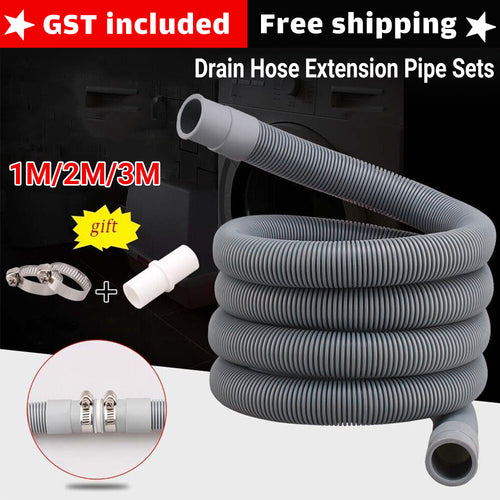 Universal Washing Machine Dishwasher Drain Waste-Hose Extension Pipe Kit 1/2/3 M