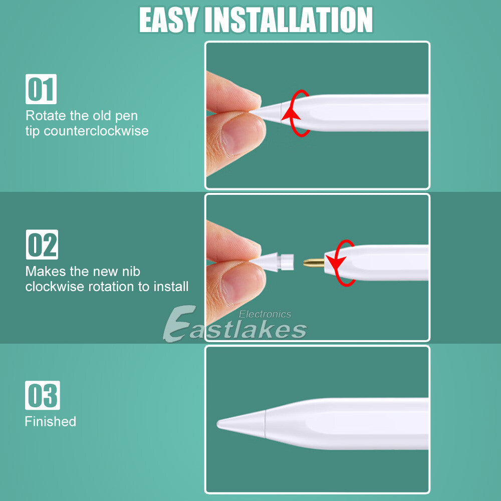 5Pcs Replacement Tips Compatible with Apple Pencil Tip 1St 2Nd PRO Generation Extra Nibs Nib