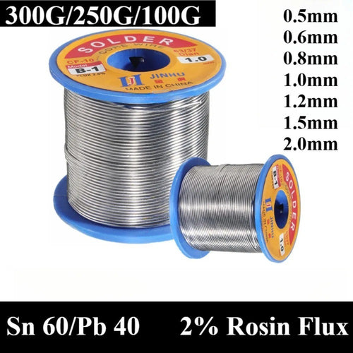 60/40 Tin lead Solder Wire Rosin Core Soldering Kit Tool 2% Flux Reel 0.5mm-2mm