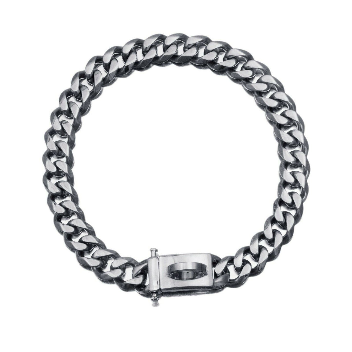 Luxury 316 Stainless Steel Gold Chain Dog Collar Cuban Link Pet Necklace 10"-26"