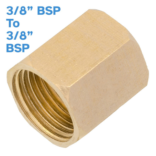 Brass 3/8" Female To 3/8" Female BSP Adapter Pipe Fitting Threaded Connector