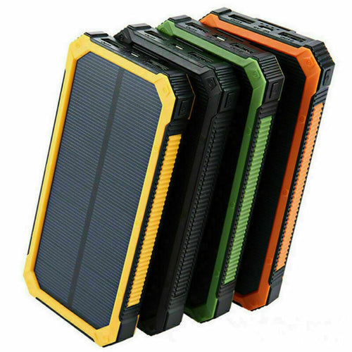 20000mAh Solar Power Bank Dual USB LED Flashlight Waterproof Portable Charger