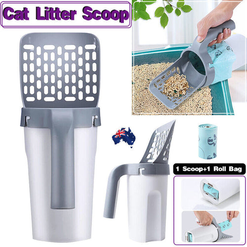 Cat Litter Scoop Integrated Detachable Shovel Holder Poop Pet Sifter Cleaning AU