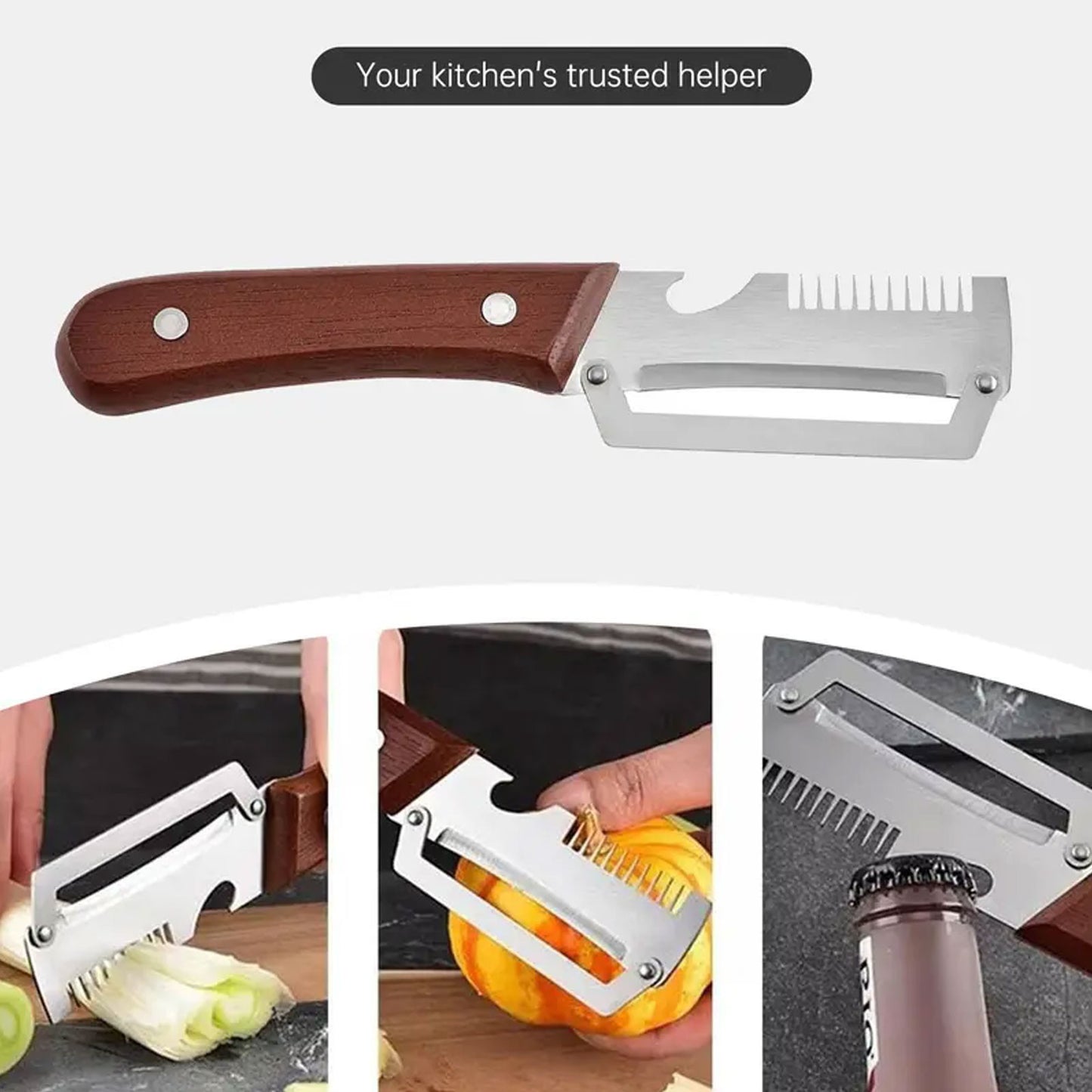 Stainless Steel Vegetable Peeler Wooden Handle Fruit Potato Slicer Kitchen Tool