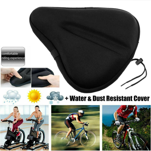 Exercise Bicycle Bike Sponge Seat Gel Cushion Cover Compatible with Large Wide Saddle Pad AU