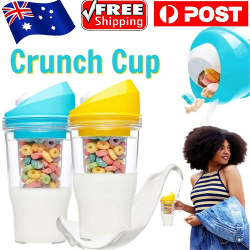 1/2PC Crunch Cup On-the-Go Cereal Tumbler Portable Plastic Cereal Cup Leak-Proof