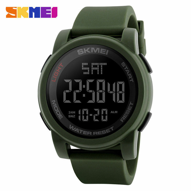 SKMEI Digital Sports Watch Mens 50M Waterproof Resistant Casual Military 1257