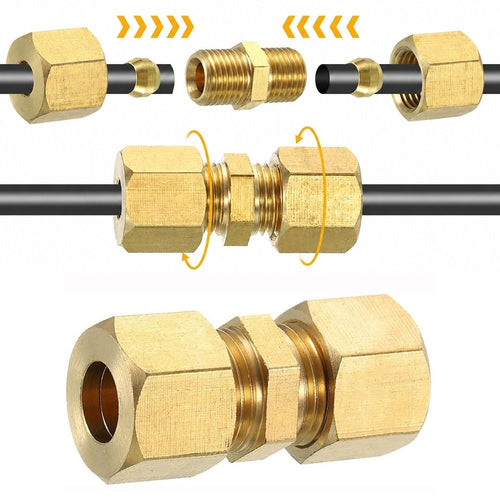4 5 6 8 10 12 16mm Compression Union Brass Pipe Fitting Gas System