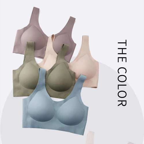Womens Soft Wireless Push Up Jelly Bra Full Supportive Older Lift Back Underwear