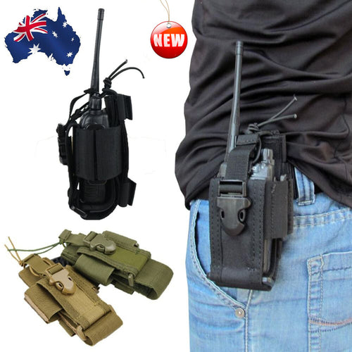 Outdoor Tactical Radio Holder Outdoor Walkie Talkie Pouch Case Belt Holster Bag/