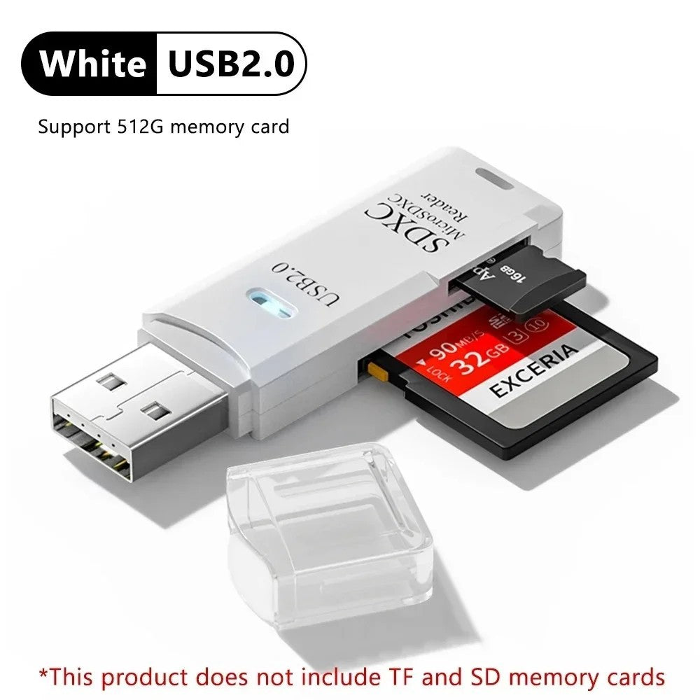 2-in-1 USB 3.0 Card Reader Micro SD TF Memory Adapter for PC Laptop