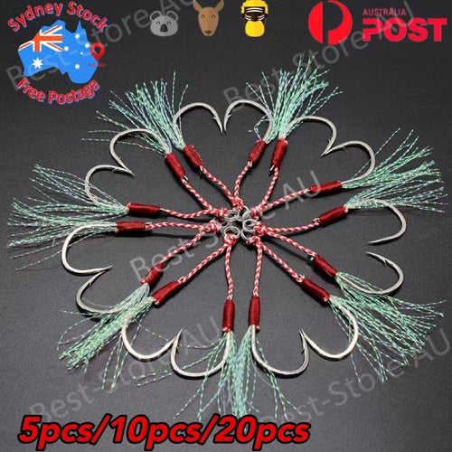 20x Jigs Assist Hooks Twin Jigging Metal Fishing Lures Slow Inchiku Micro Octo