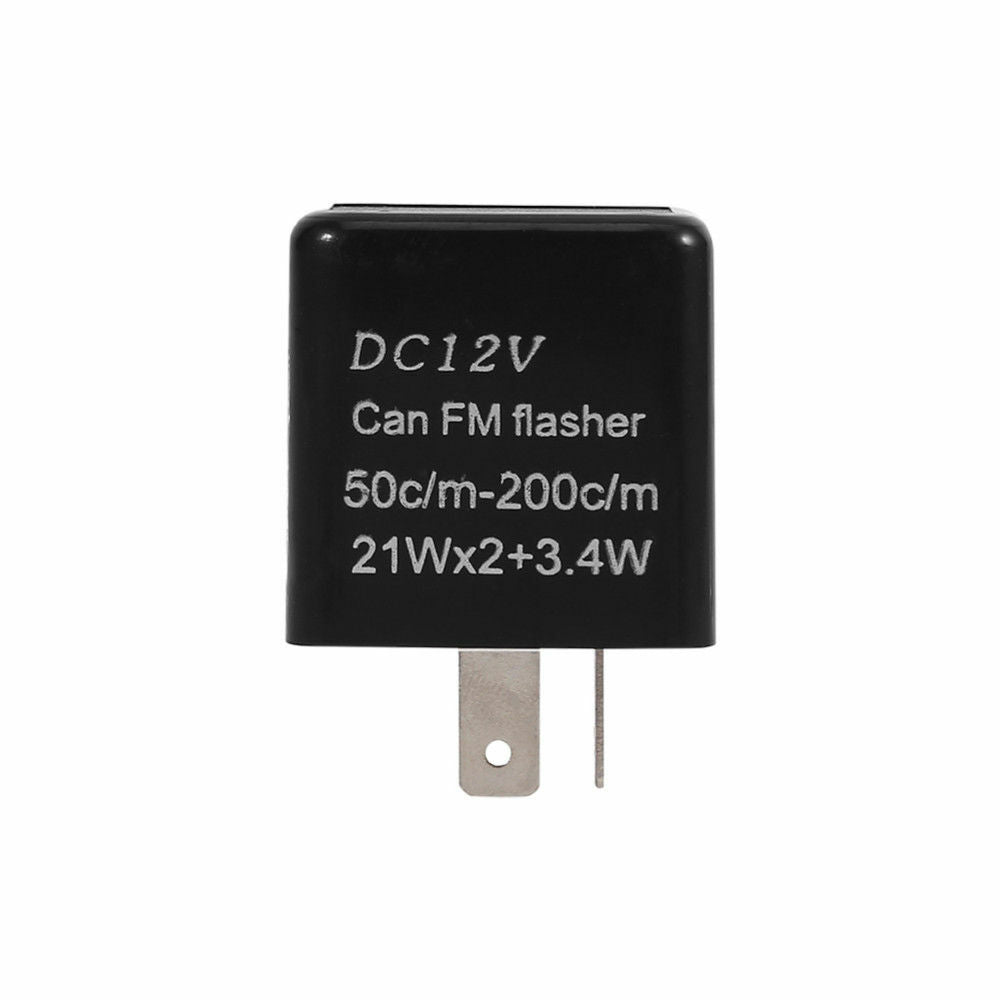 12v 2-Pin Speed Adjustable LED Flasher Relay Fix Motorcycle light Hyper Flash SU