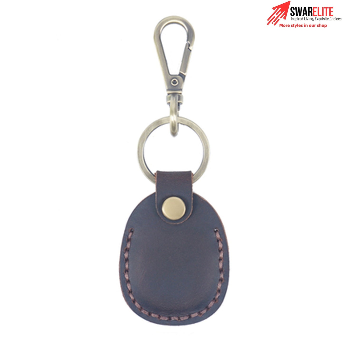 Genuine Leather Access Card Holder | RFID Key Fob Cover Case with Keychain