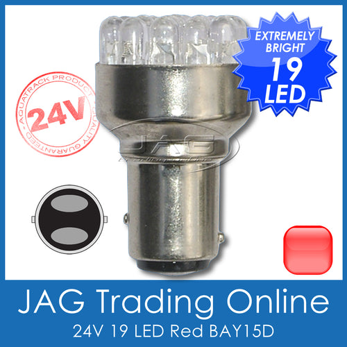 24V 19-LED BAY15D RED 1157 AUTOMOTIVE STOP/TAIL GLOBE - Truck/Trailer Light Bulb